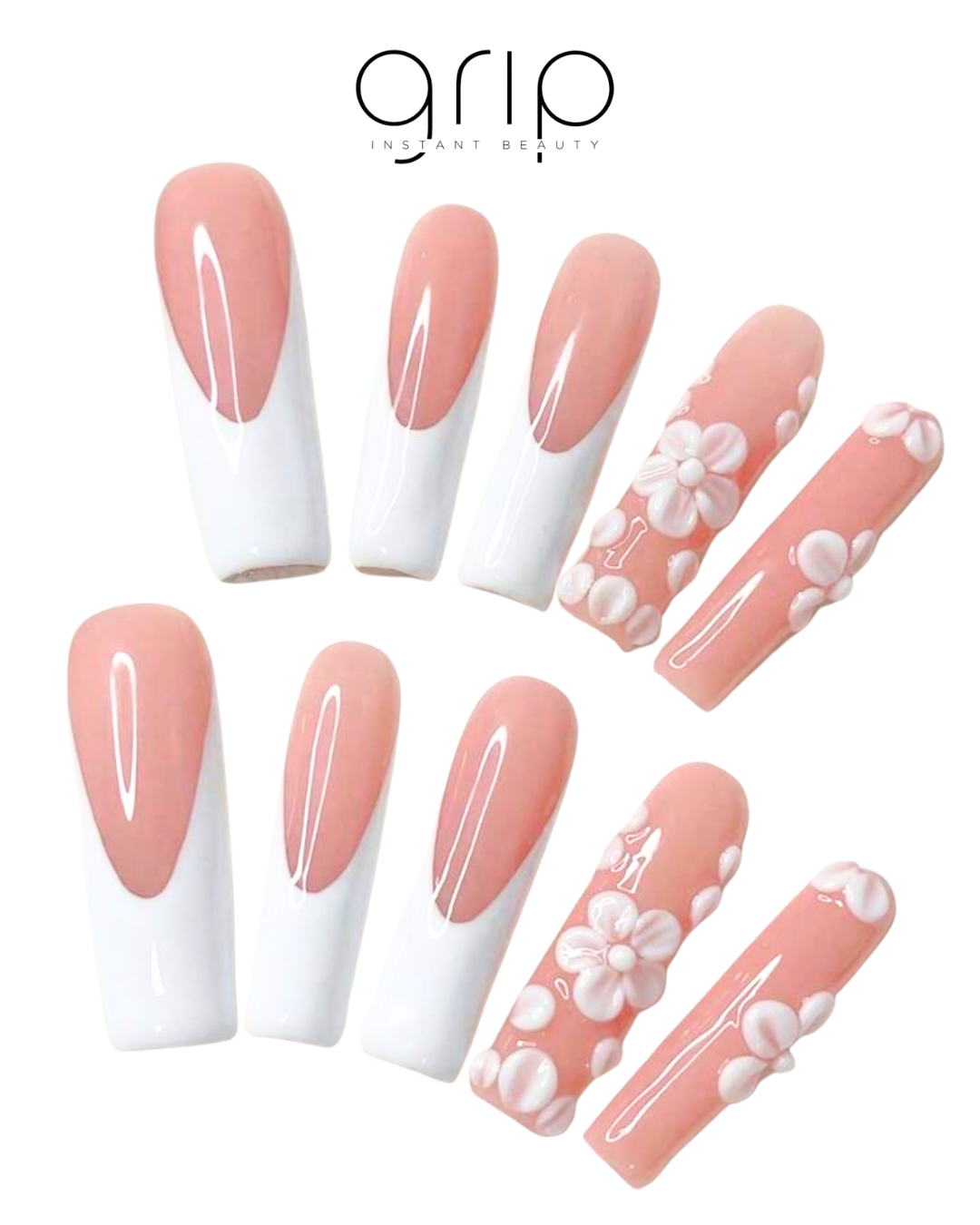 Aura - Long Square French with Design