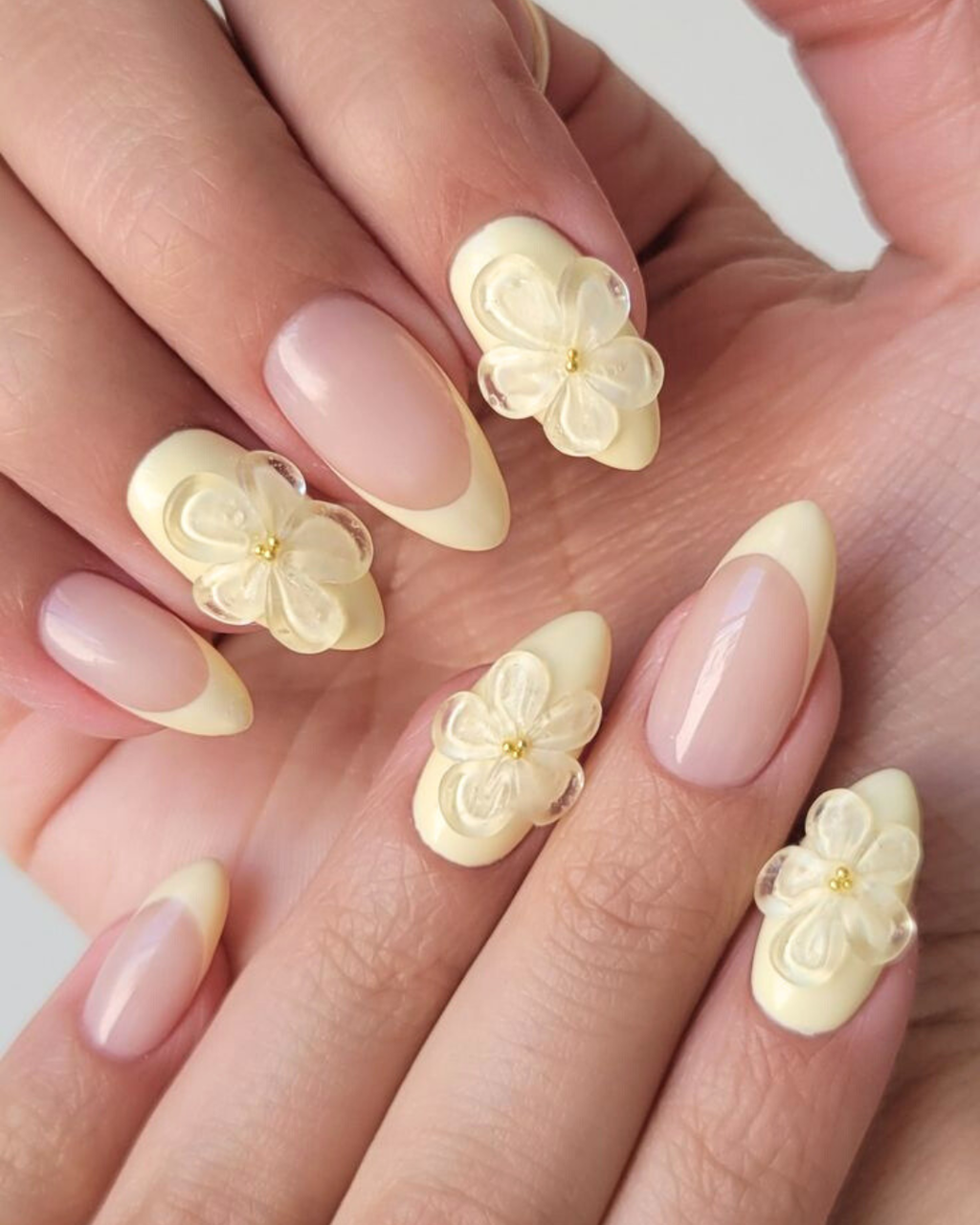 Butter - Short Almond French Nail with Design