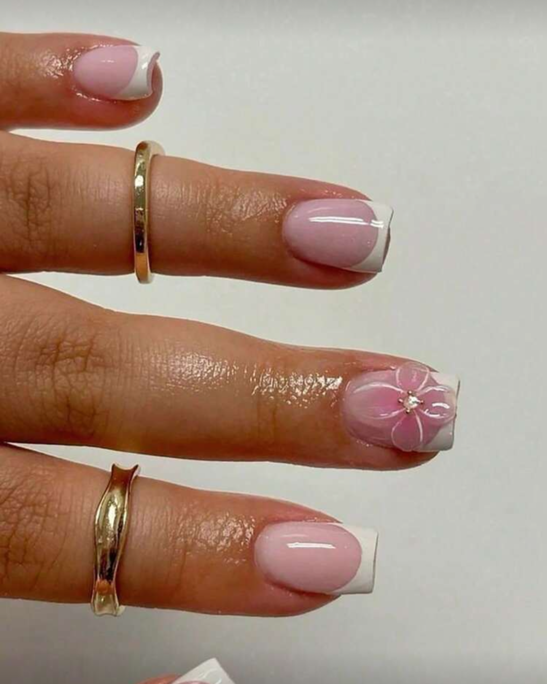 Cupcake - Short Square French With 3D Design