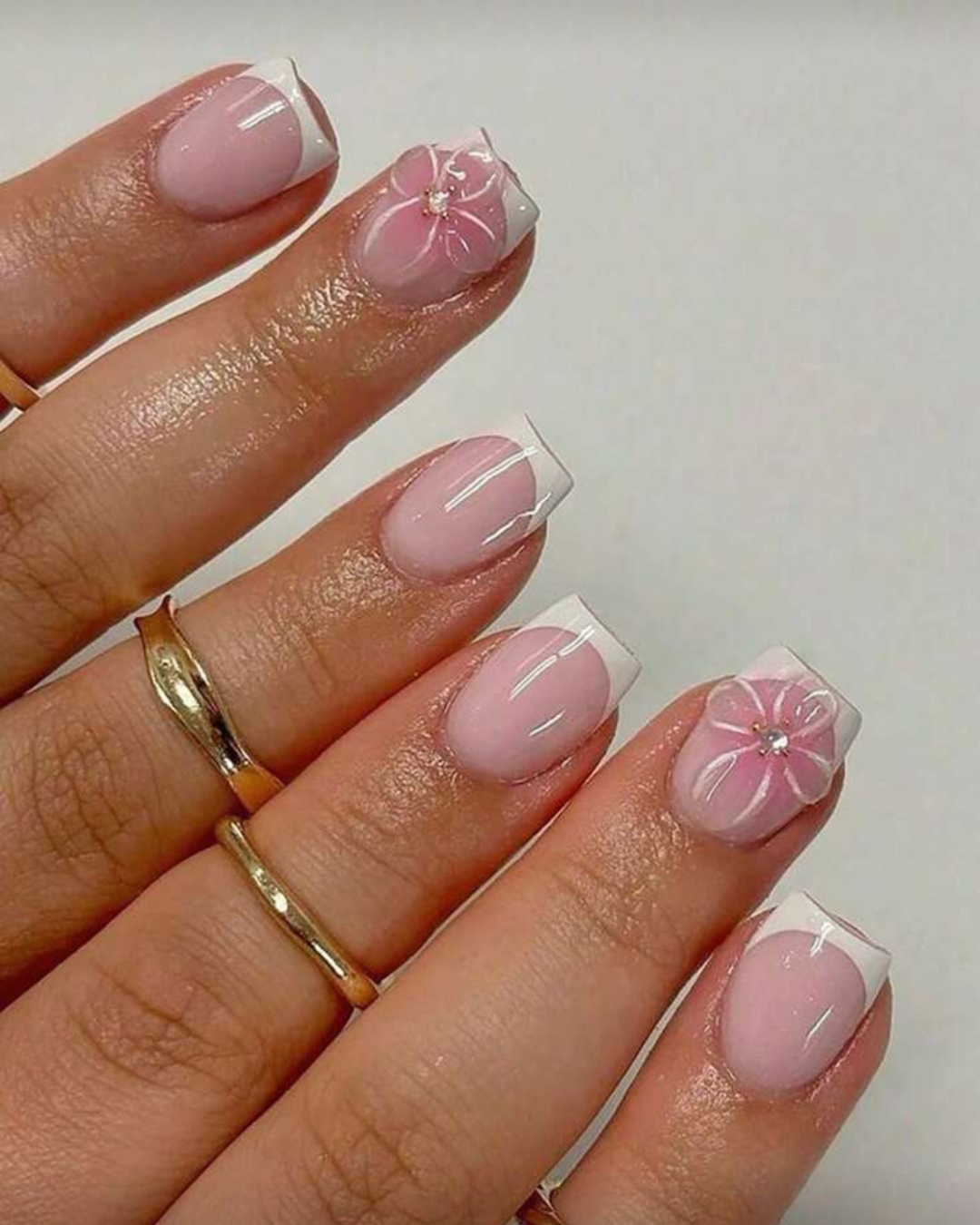 Cupcake - Short Square French With 3D Design