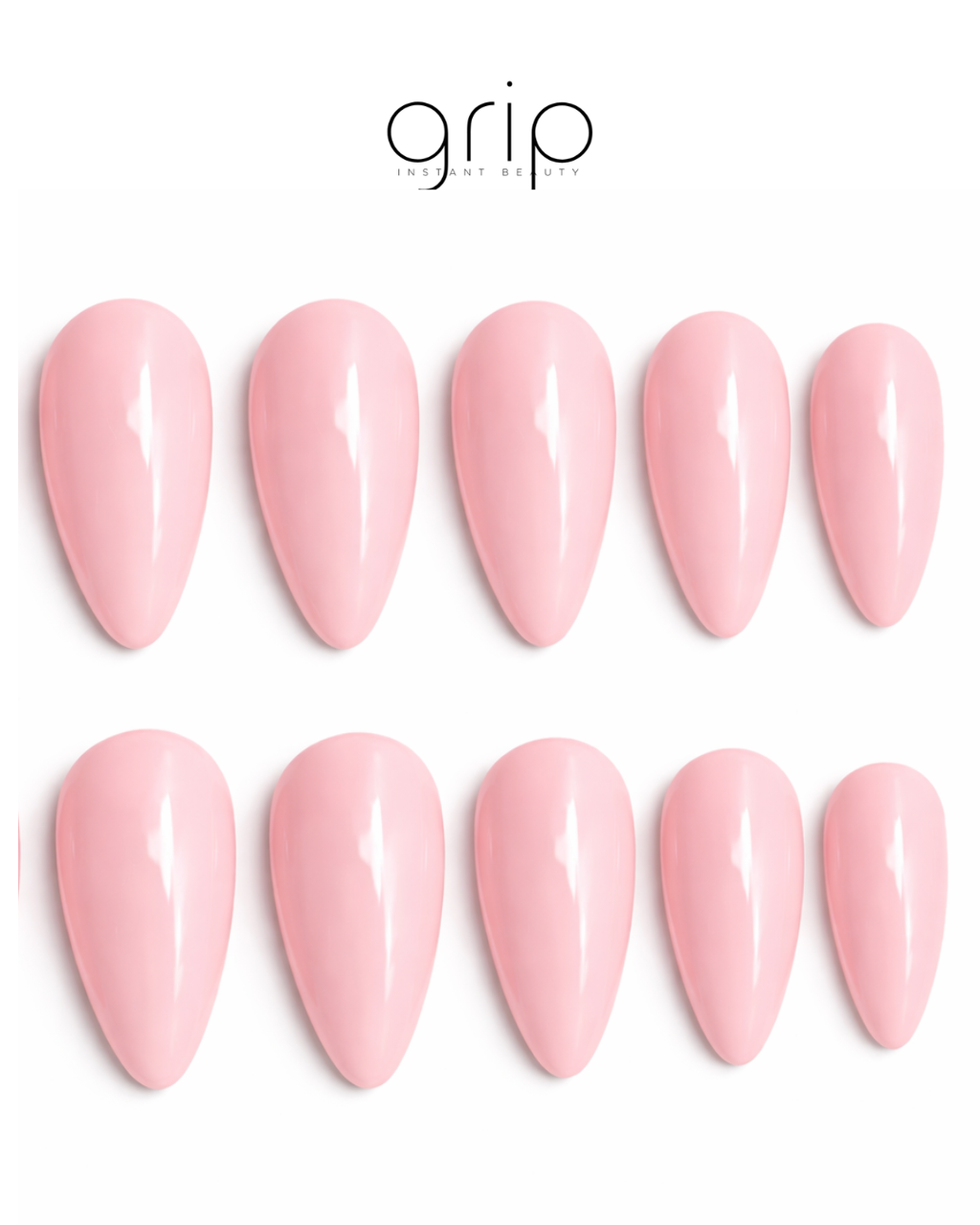 Blush - Plain Pink Short Almond Press On Nails