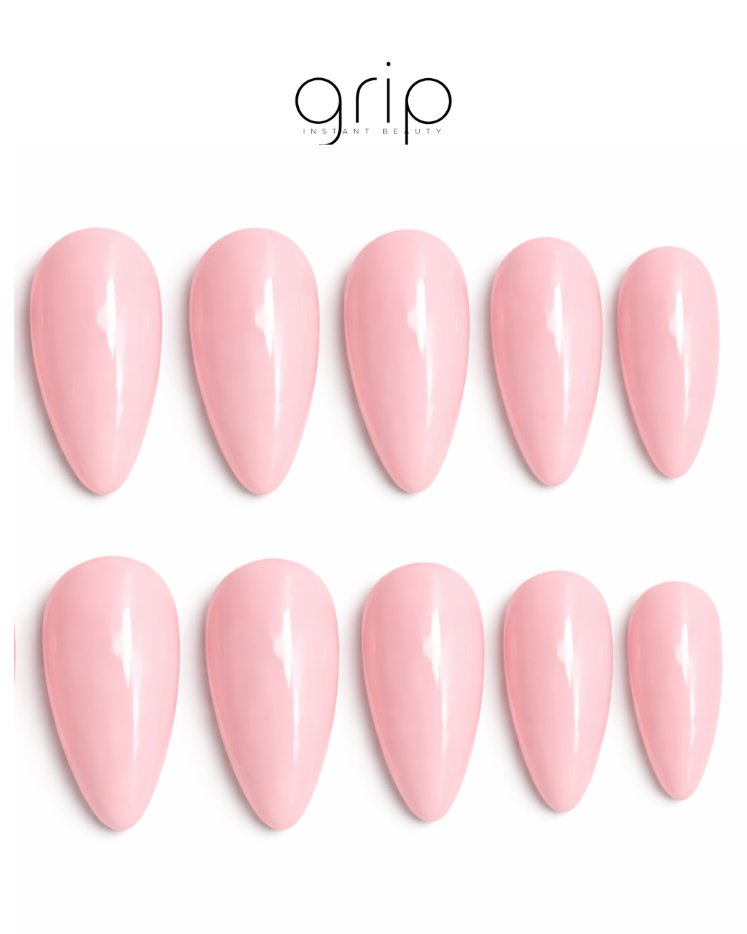 Blush - Plain Pink Short Almond Press On Nails