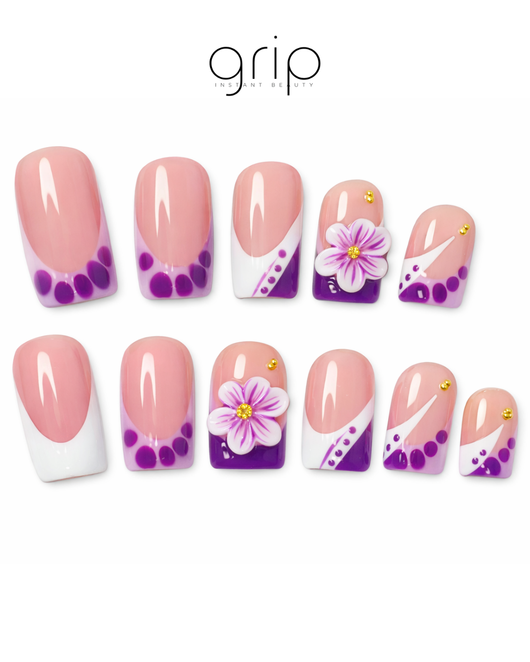 Rouge - Short Square French with Design