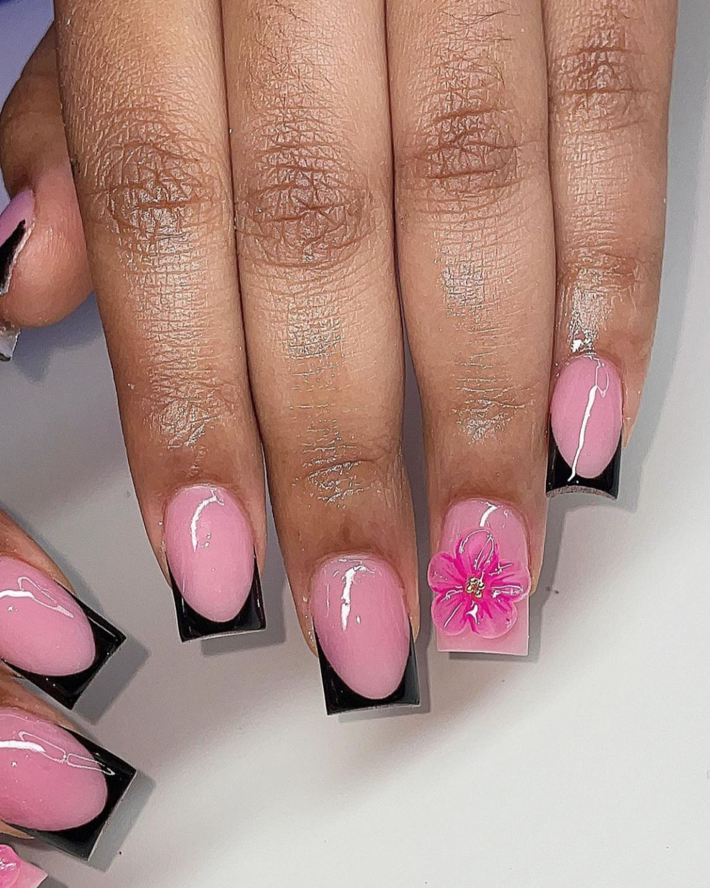 Rebel - Short Square French with 3D Design